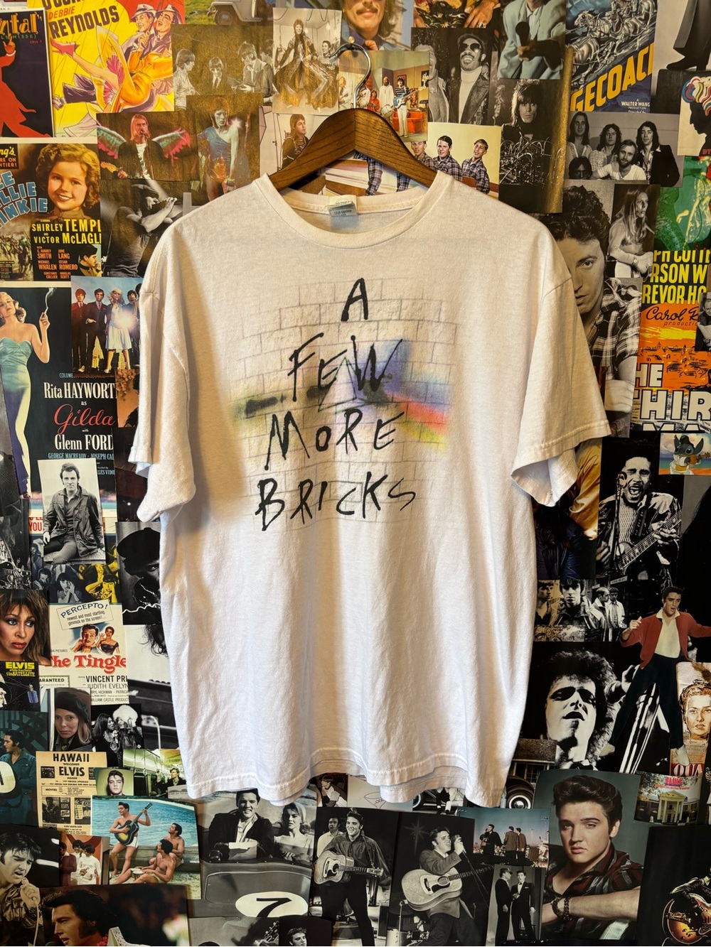 White Graphic Tee - "A Few More Bricks" Print